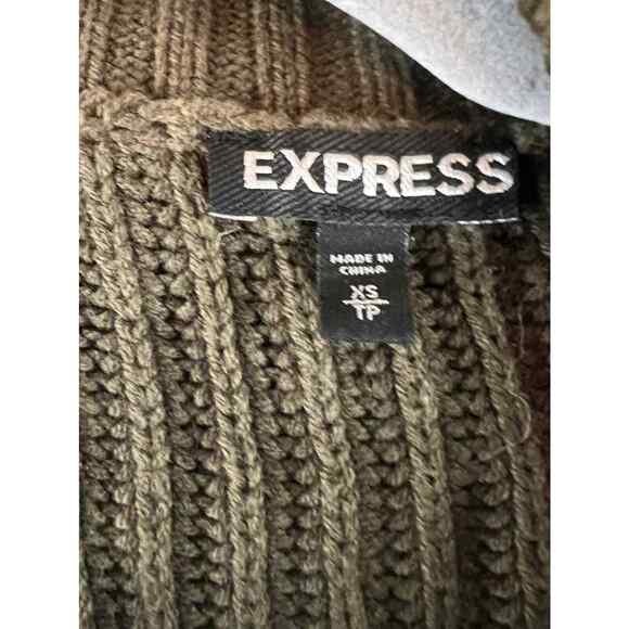 Express Olive Green Cardigan Size Xs - Picture 2 of 4